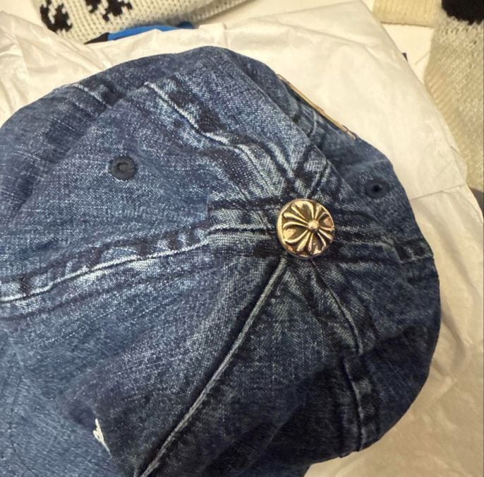 CHROME HEARTS クロムハーツ DENIM TRACKER ダガー刺繍 デニムキャップ