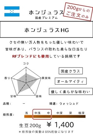 ※200g単位での販売です【ホンジュラス】HG　-Premium★★-