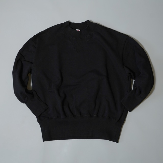 CC LOOPBACK TERRY WIDE CREW NECK SWEAT SHIRT -FADE BLACK-