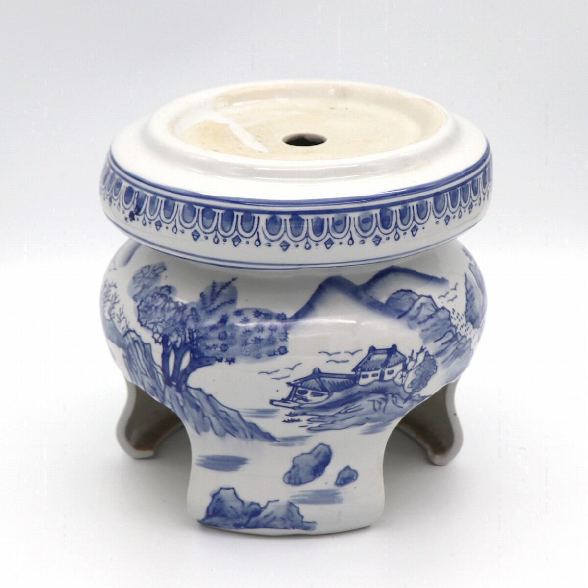 有田焼・染付山水・風景文灯篭・飾燈籠・磁器・No.201129-01・梱包 