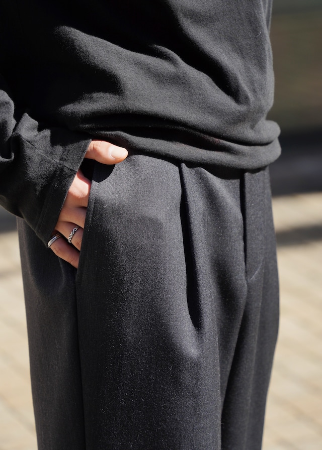 Wide tapered wool slacks