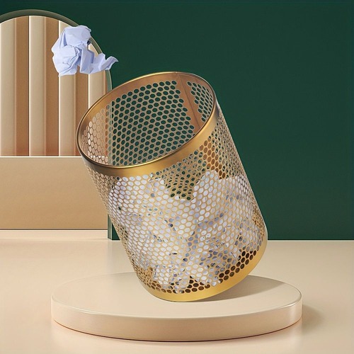 ゴールデンゴミ箱 ゴールドのクリエイティブゴミ箱 ステンレス鋼金属ゴミ箱 寝室 バスルーム リビング オフィス