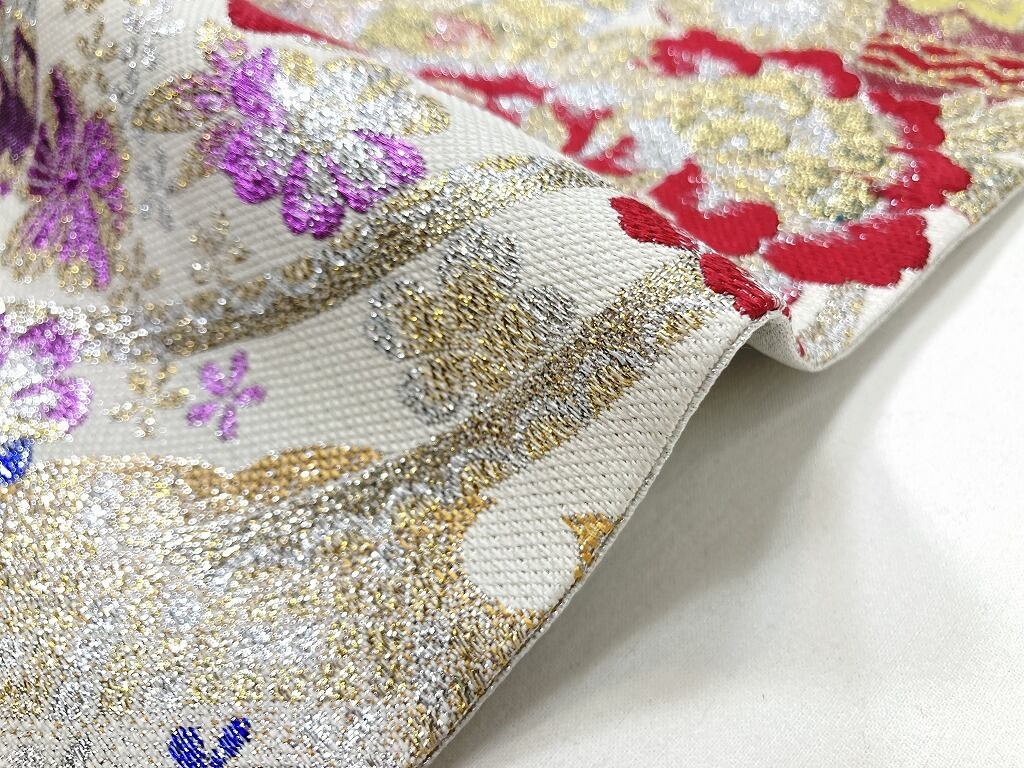 9/30迄お値下げ♪金駒刺繍古典縁起柄正絹振袖　両面全通袋帯セット　おまけ付