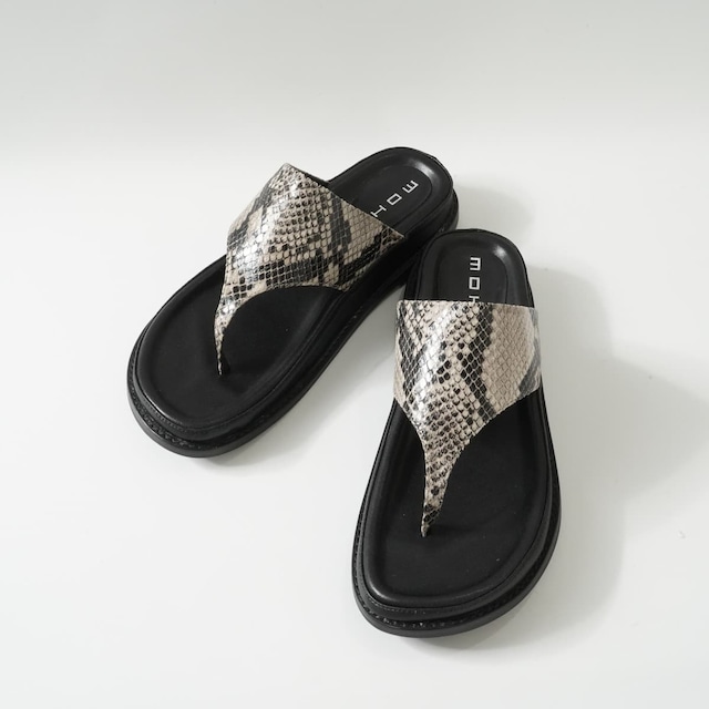 L'Appartement アパルトモン MOHI モヒ PYTHON SANDAL パイソンサンダル シューズ 靴 黒 38 24cm