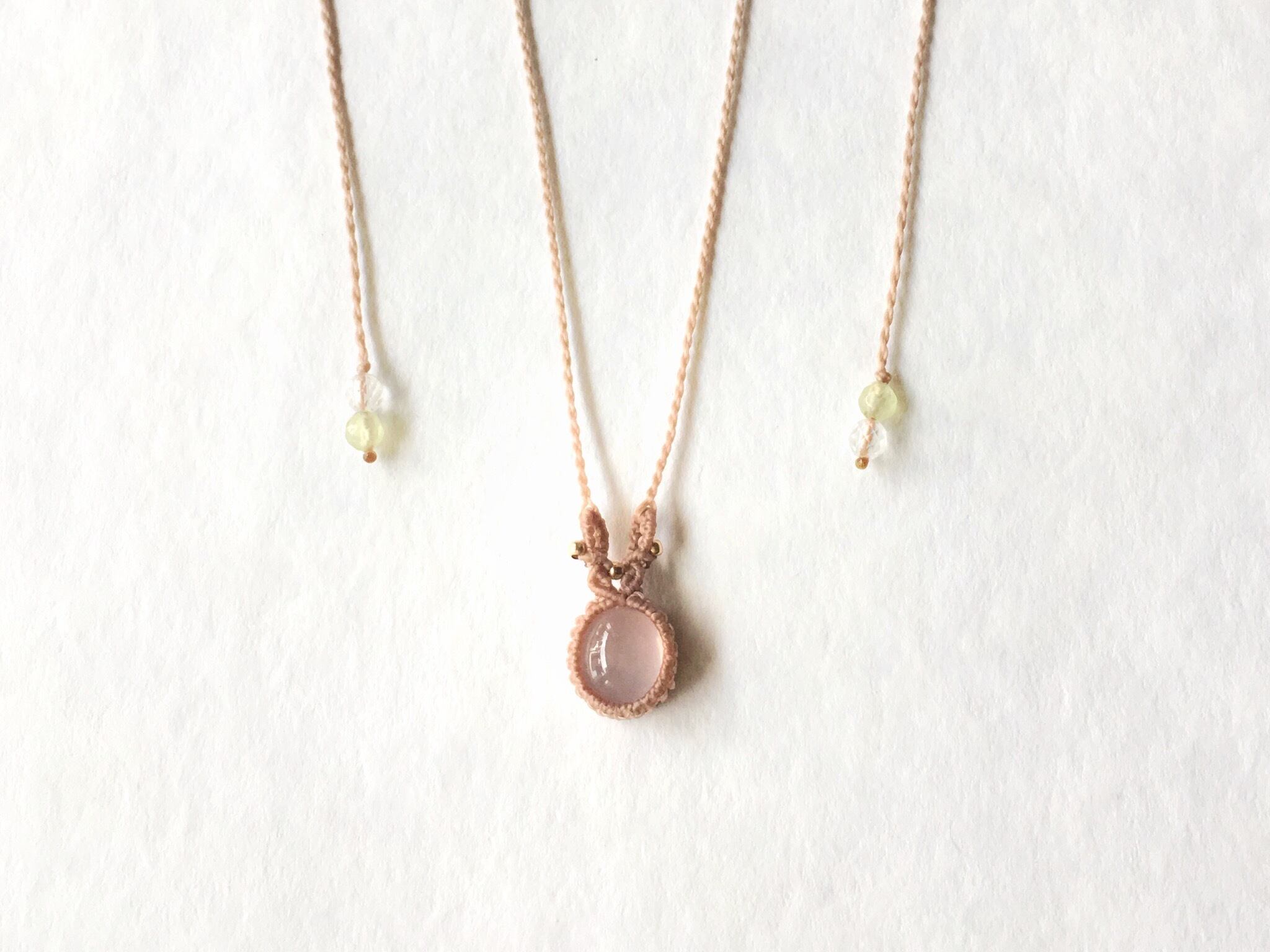 スターローズクォーツ macramé necklace