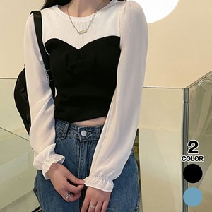 切り替え ニット トップス レディース 秋冬 透け感 きれいめ 大人 おしゃれ かわいい カジュアル リブニット フェミニン 大人可愛い 大人女子