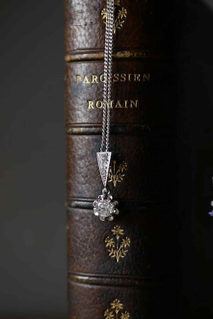 【FN-15】 天然ダイヤモンド　K18　ペンダントトップ　フランスアンティーク　アンティークジュエリー