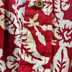 90s TOMMY HILFIGER コットンアロハ　赤白