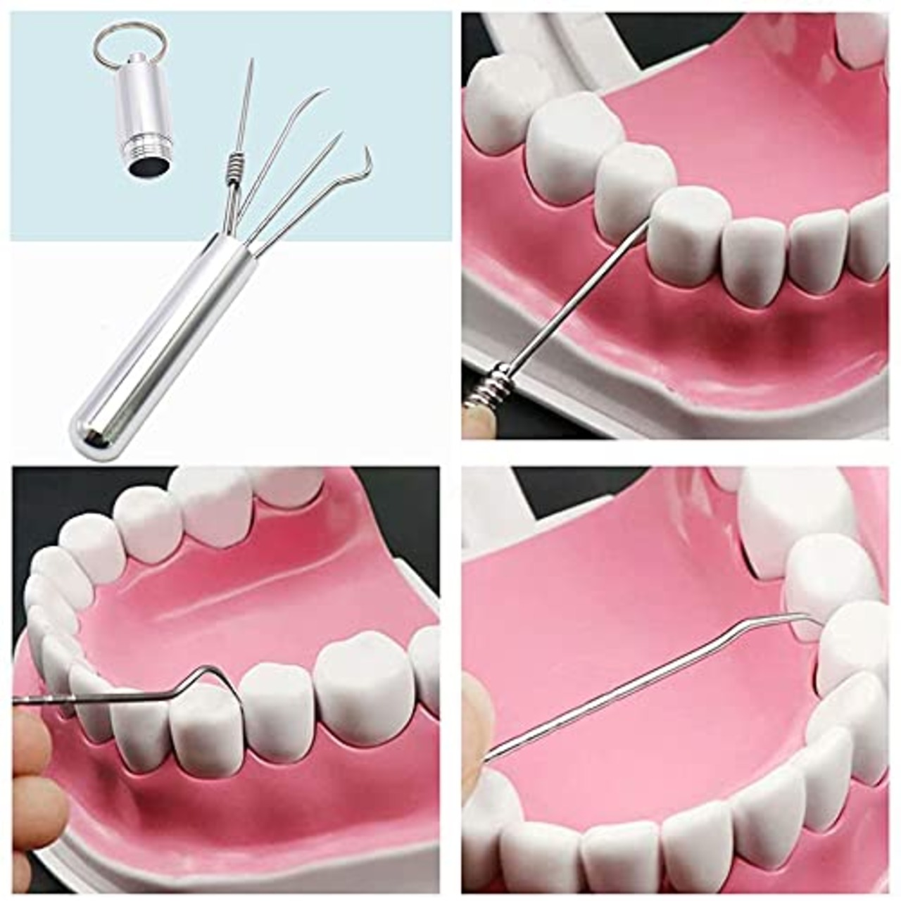 LIKENNY 爪楊枝ケース ポータブル チタン合金 爪楊枝入れ 軽量 携帯 ピルケース キーホルダー 容器 耐湿防圧 小物入れ ボックス アウトドア 野外 山登り チタン 爪楊枝入れ【4本セット】