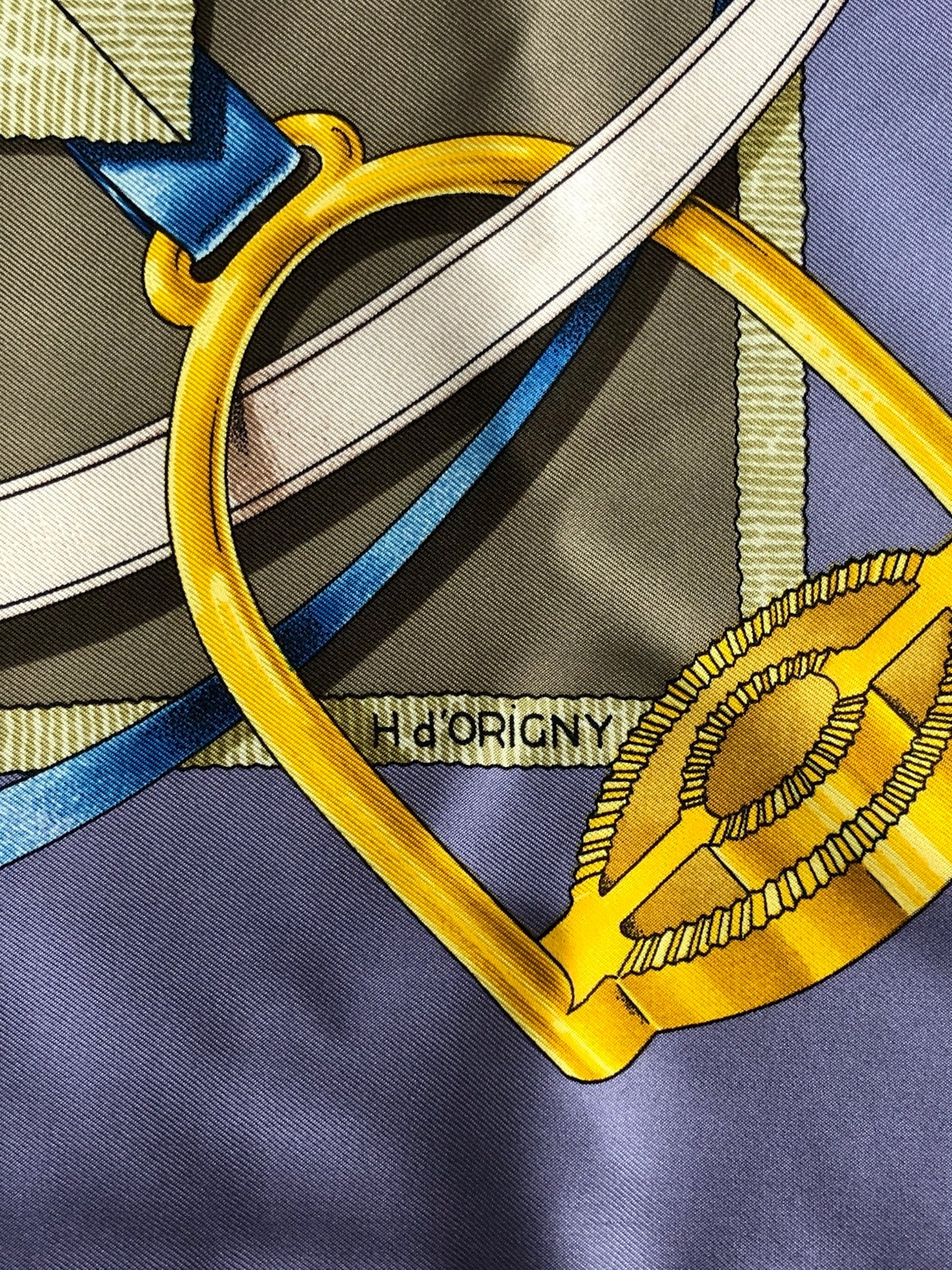 HERMES エルメス スカーフ パープル ベルトフラワーモチーフ シルク