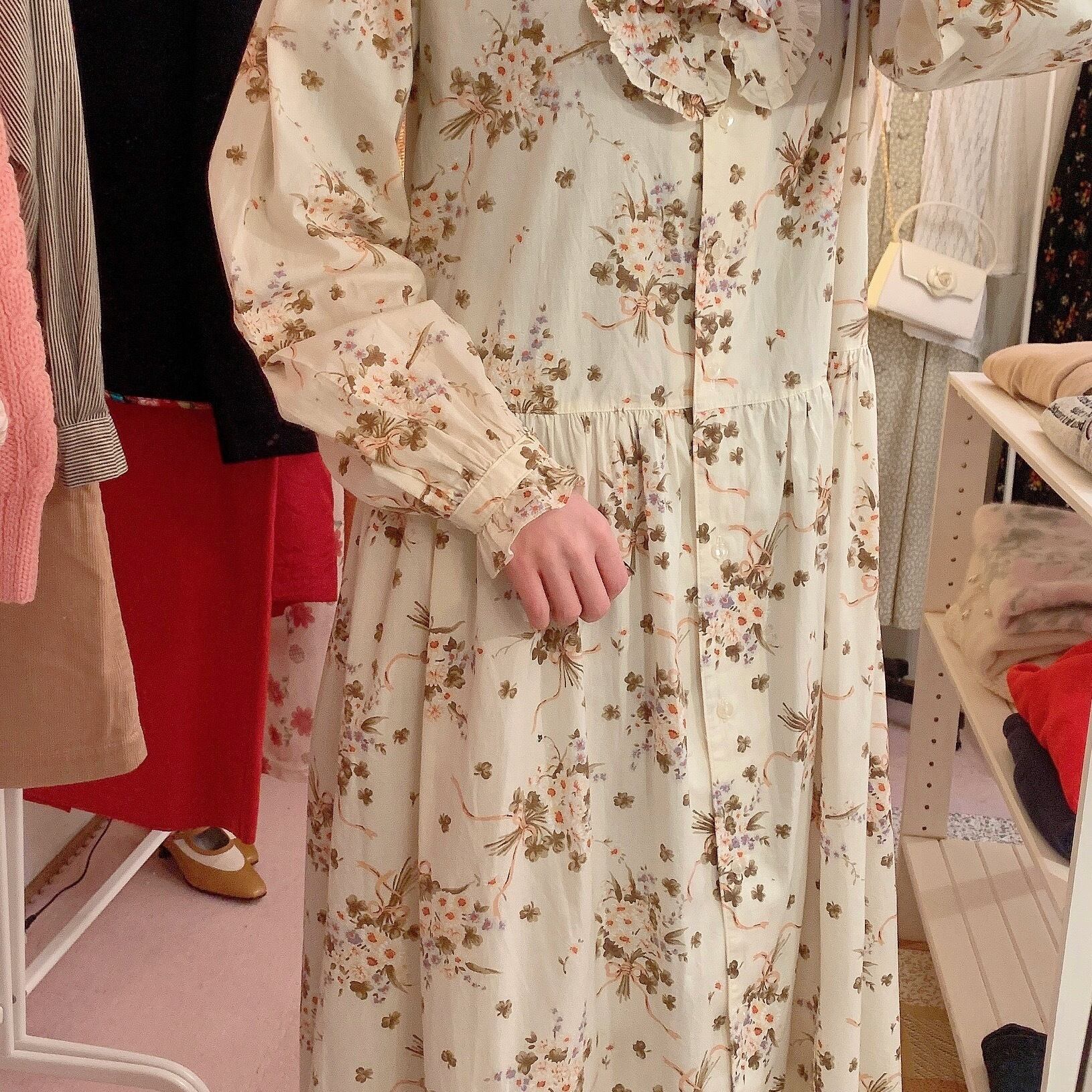 marguerite bouquet frill cotton one-piece