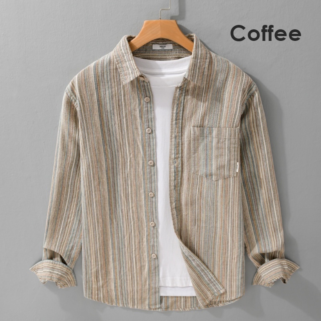 【M-3XL】Stripe Simple  Shirt / ストライプ シンプル シャツ