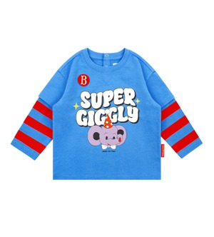 [BEBE DE PINO] Giggly elephant baby stripe layered tee 正規品 韓国ブランド 韓国ファッション 韓国代行 韓国通販 ベベドピノ bebedepino 日本 店舗 韓国 子供服
