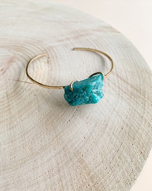 Chrysocolla gold bangle    OBH-035