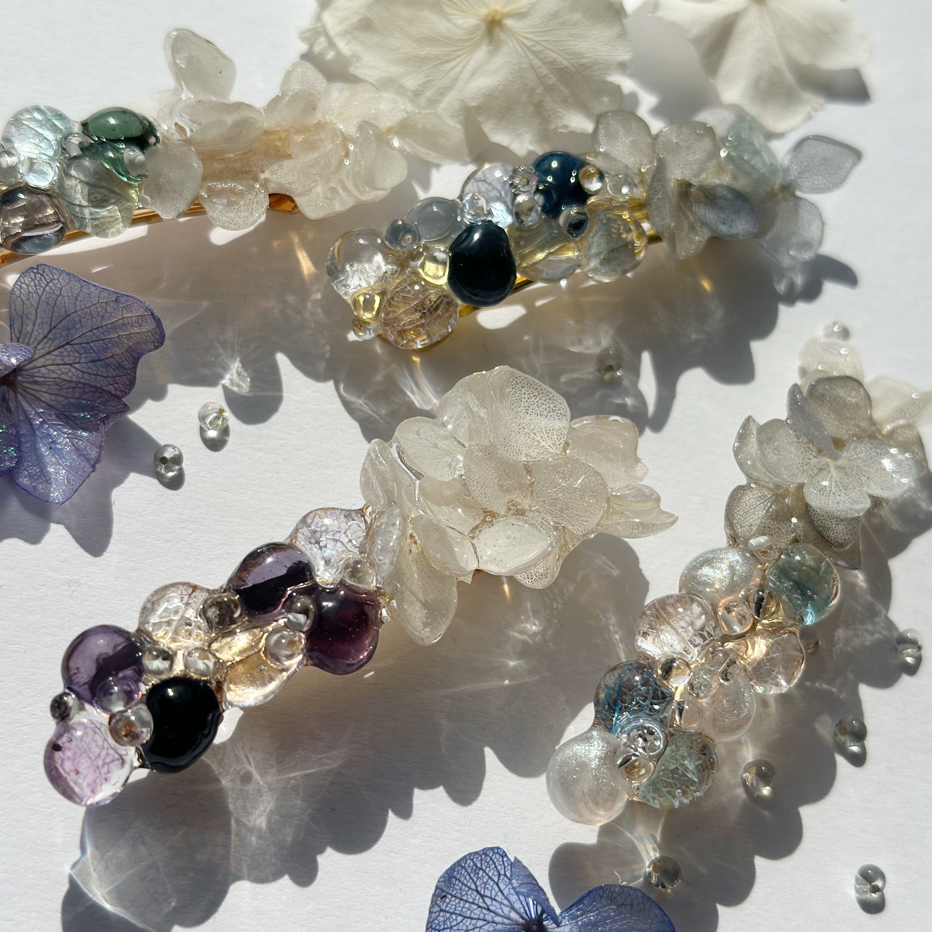 emotional 本物の紫陽花バレッタ 髪飾り ˚⊹ ⁺‧