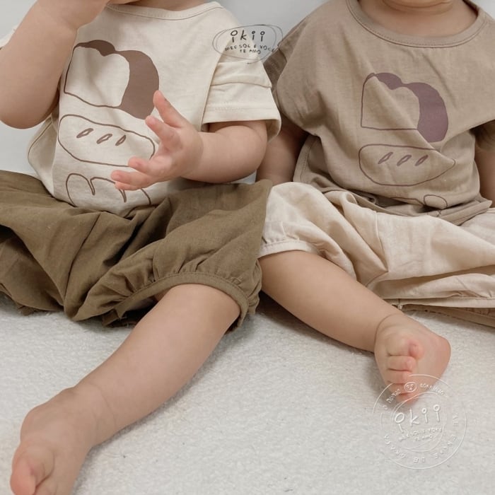 韓国子供服 パンイラスト 半袖tシャツ 韓国子供服 海外子供服 Kids1