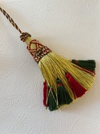 輸入デザインタッセル クリスマスカラー イエローグリーン×グリーン×レッド 14.5cm インテリアタッセル カルトナージュ スツール 茶箱