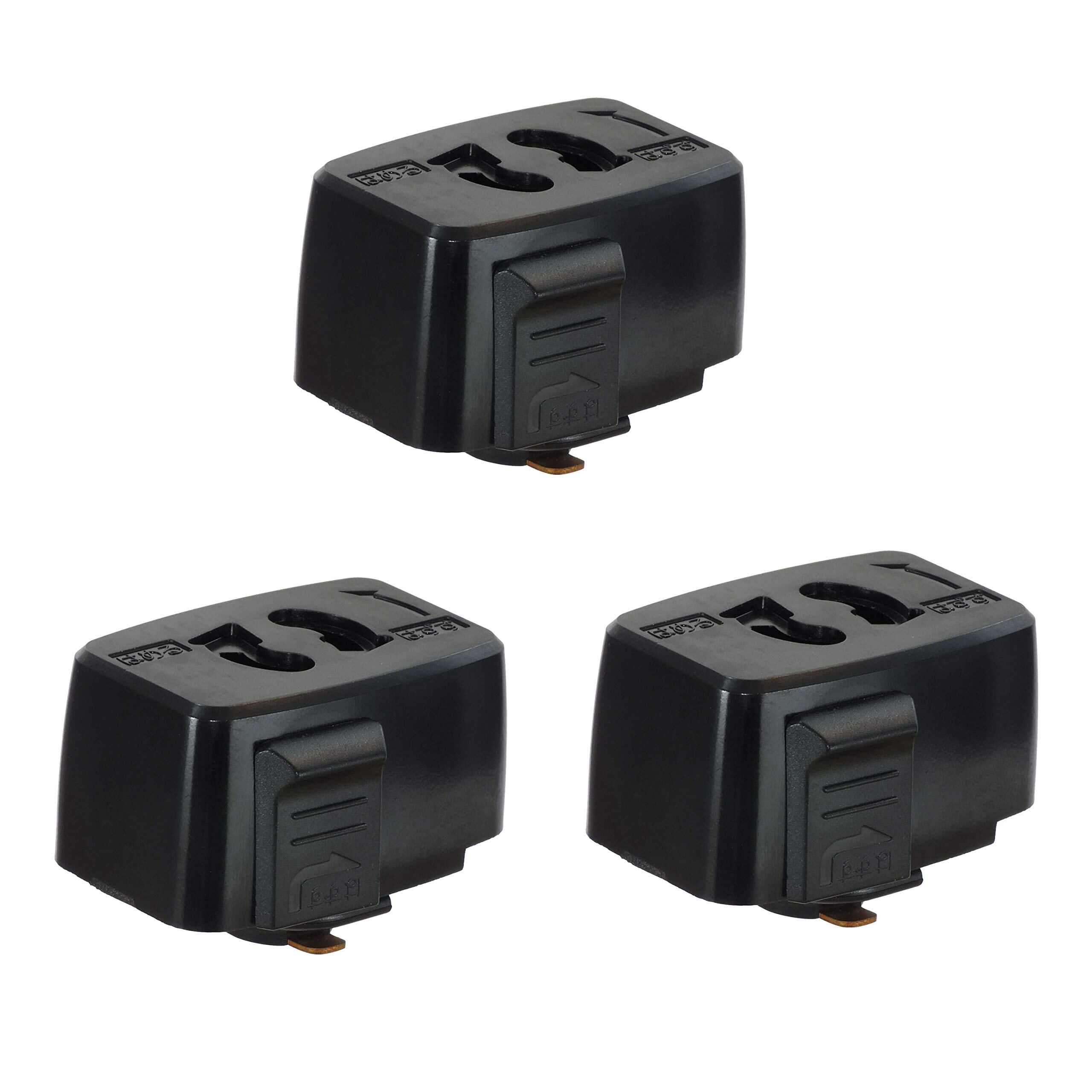 Abishionライティングバー用抜け止めコンセント 引掛シーリングプラグ ダクトレール用 取付簡単(15A 125V 50/60Hz専用まで) 引掛シーリングボディ ライティングレール用 PSE認証(黒い3個入り)