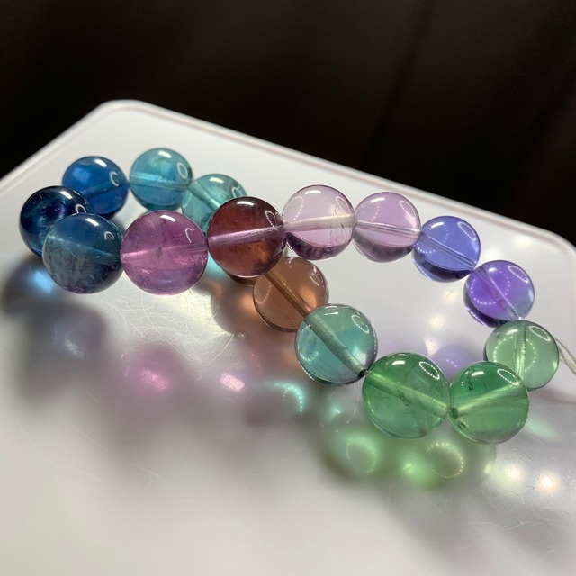 f38極上！美しいグラデーションフローライトブレスレット