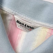 Black & White SPORTSWEAR ブラックアンドホワイト ストライプ 半袖 ポロシャツ M/マルチ レディース ゴルフ