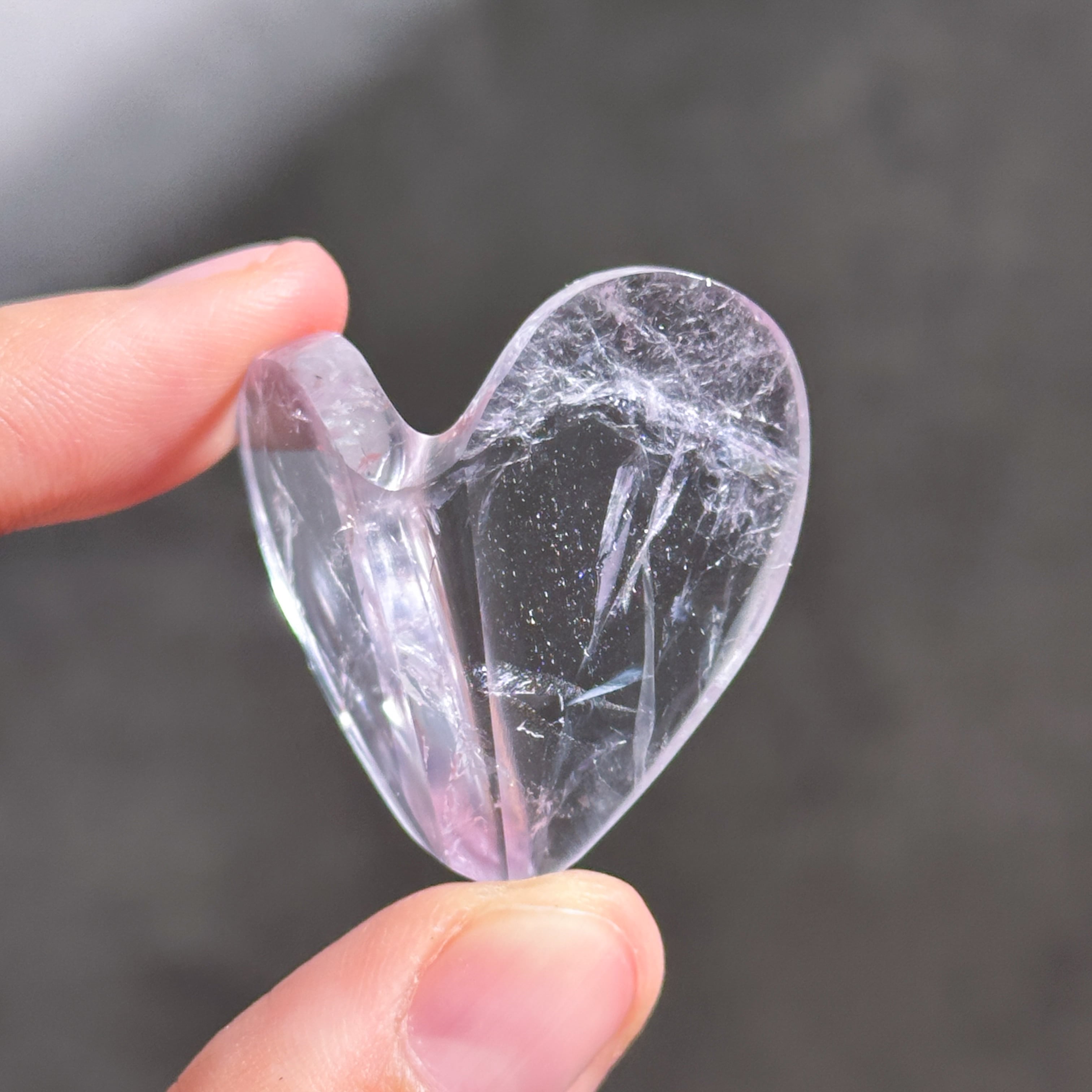 アメジスト 3Dハート 04♡Amethyst heart ♡天然石・鉱物