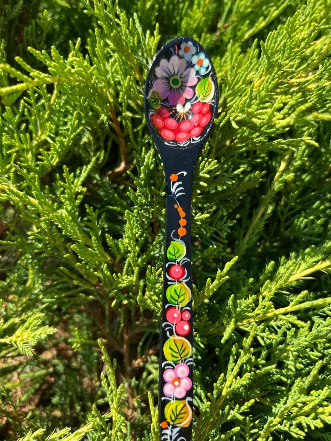 ペトリキフカ塗り　木製スプーン（ホメンコ作) 16cm - 2