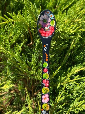 ペトリキフカ塗り　木製スプーン（ホメンコ作) 16cm