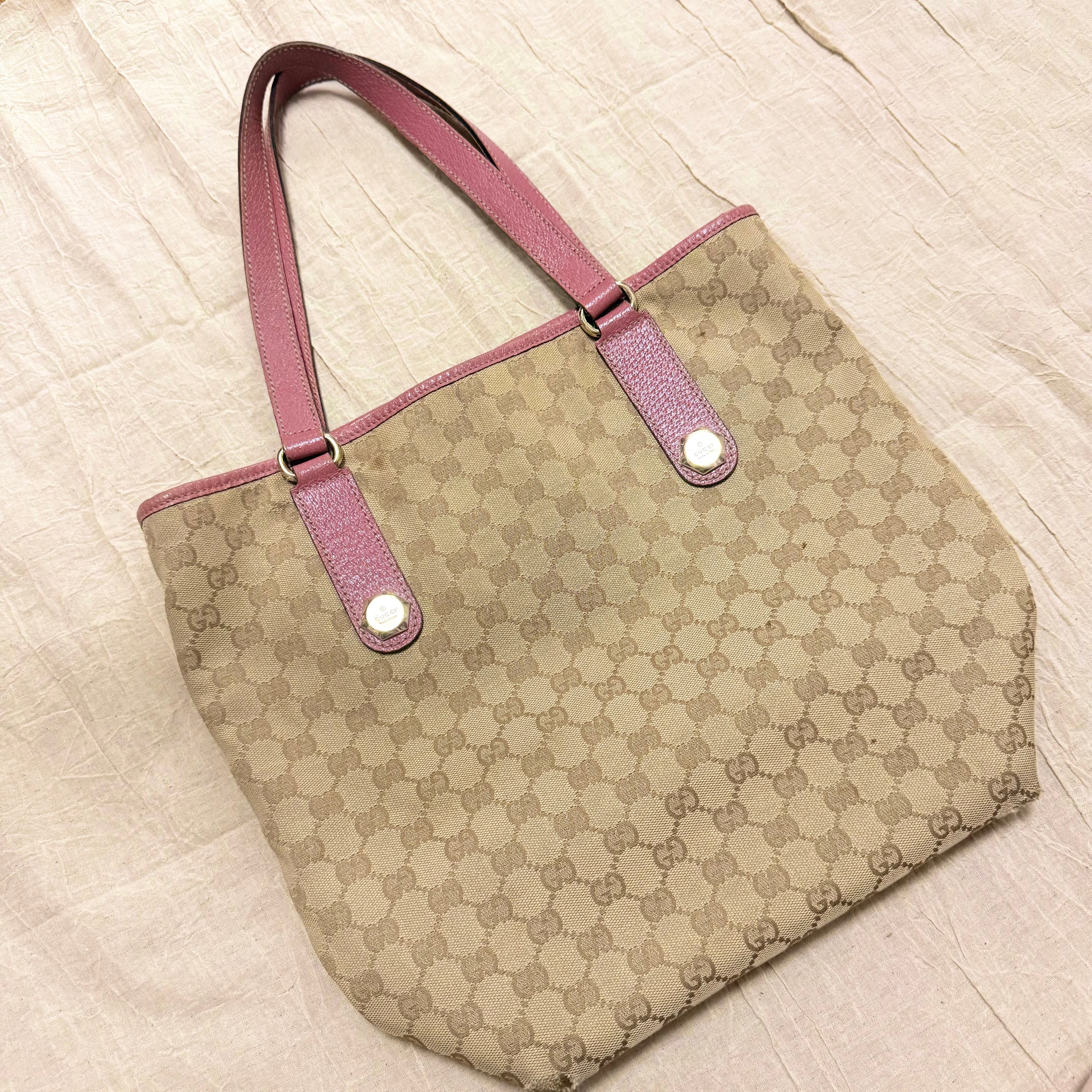 GUCCI GGトートバッグ ベージュ/ピンク Gucci トートバッグ ベージュ ピンク 駅南やまご質店オンライン