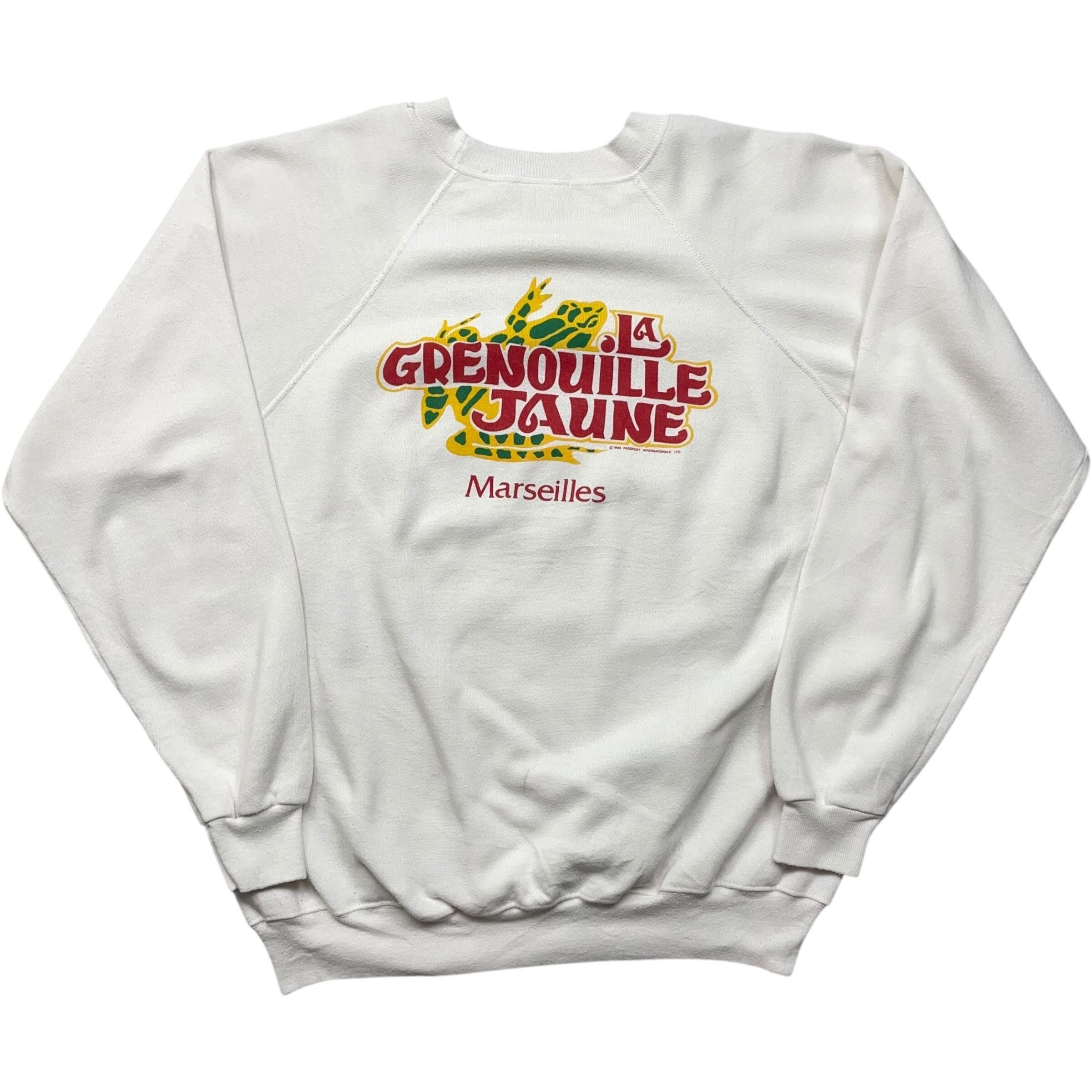 《XL》 Hanes ヘインズ ラグラン スウェット プリント ホワイト USA製 80年代 vintage no.5653