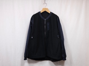 UNTRACE”MIX ZIPPER CARDIGAN BLACK/DARK NAVY”