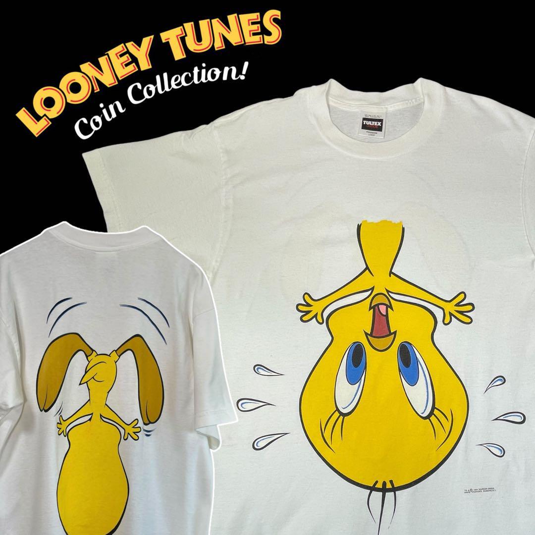90s トゥイーティー 逆さま両面リンクプリントLOONEY Tシャツ USA製 90s トゥイーティー 逆さま両面リンクプリントLOONEY Tシャツ