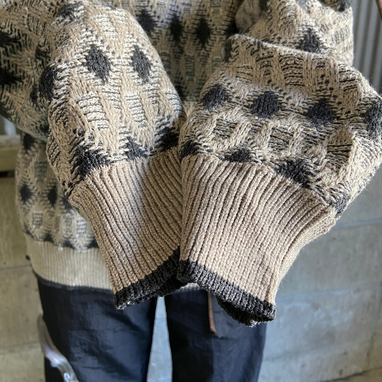 90年代 VAN HEUSEN 3Dニット ニットセーター メンズL相当 古着