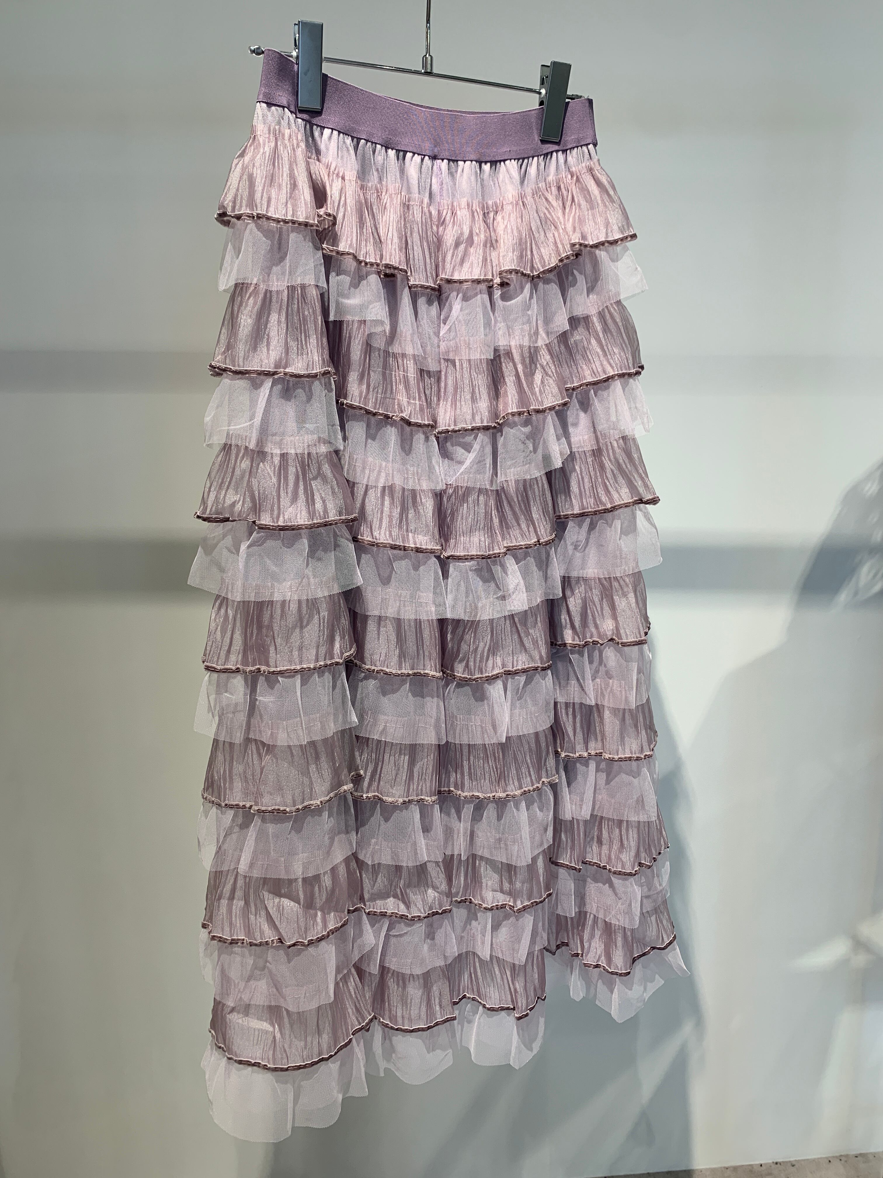 tulle organdy tiered skirt
