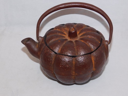 鉄瓶(明茶、南瓜）iron kettle brown color pumpkin
