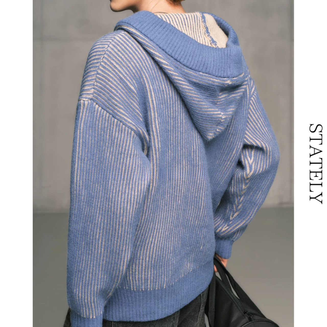 Stripe Hood ニットプルオーバー/3color_T112・画像10