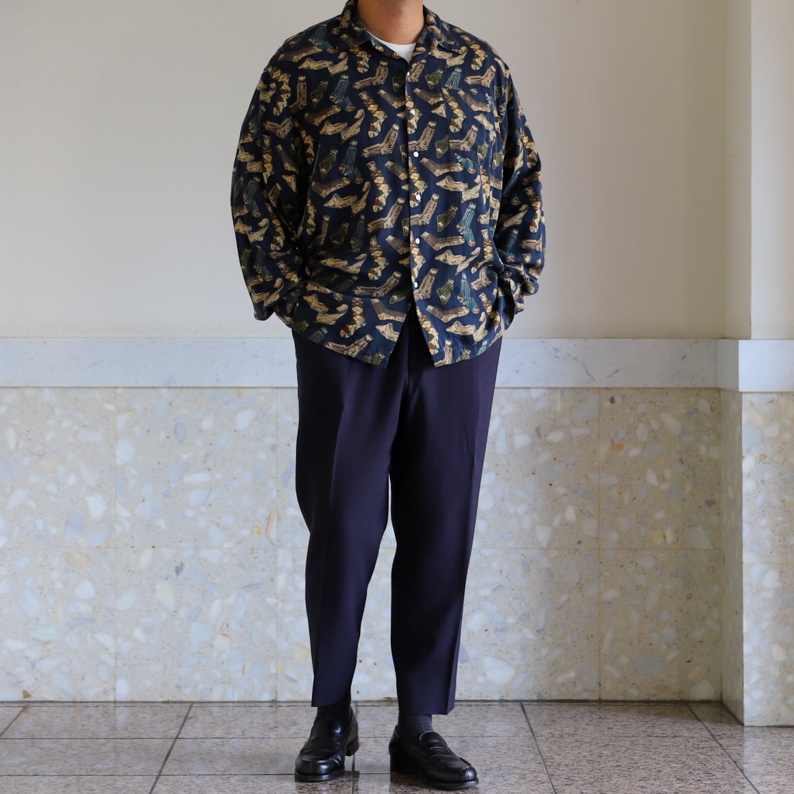 極美品】90s Ralph Lauren special rayon open collar shirt big size
