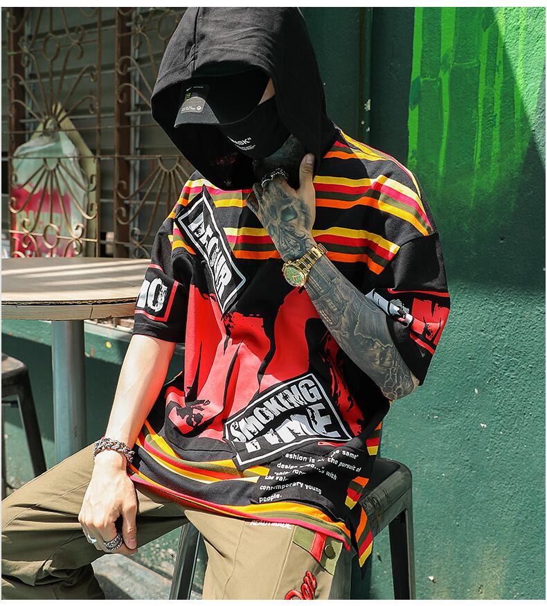 全1色 Tシャツ カットソー プリント カジュアル ストリート 