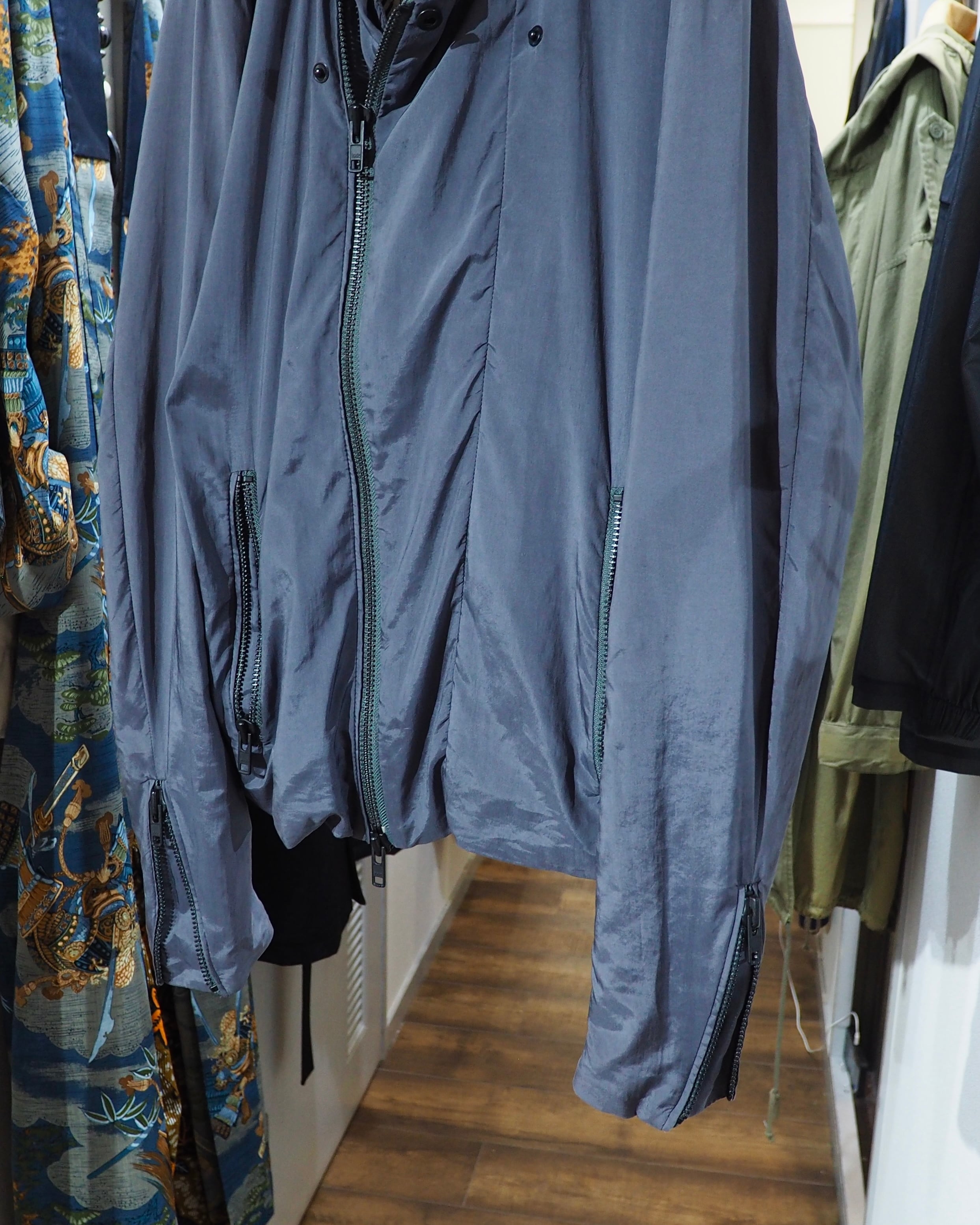 " DIESEL Black Gold " Grayish Purple Color Doubled zip jacket