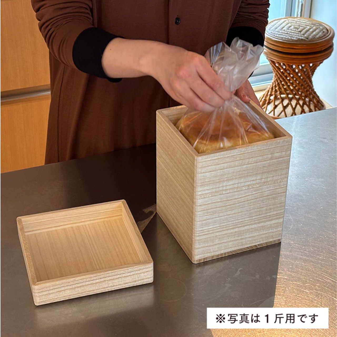 桐のブレッドケース 2斤用・画像3