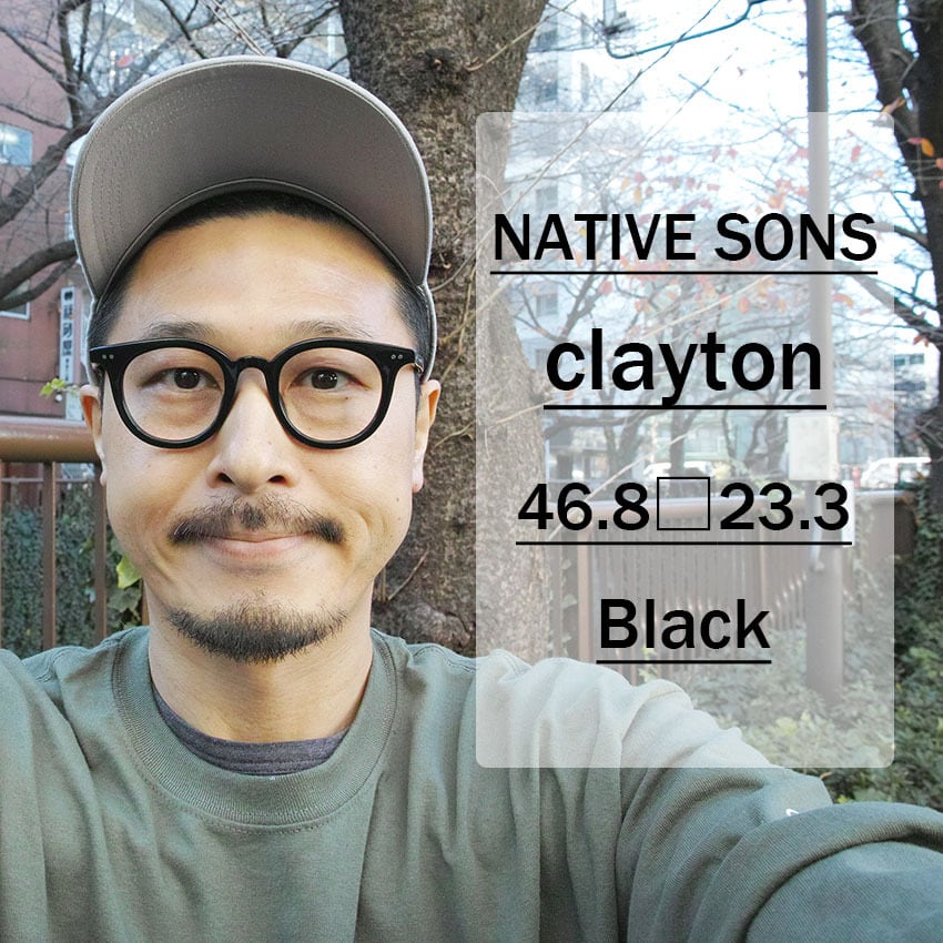 NATIVE SONS / CLAYTON / Black ブラック ボストンウェリントン メガネ