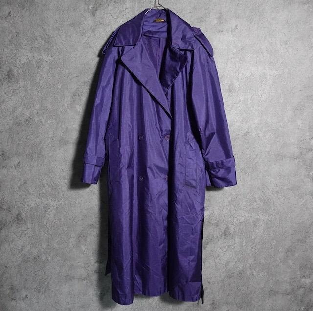 purple color nylon trench coat