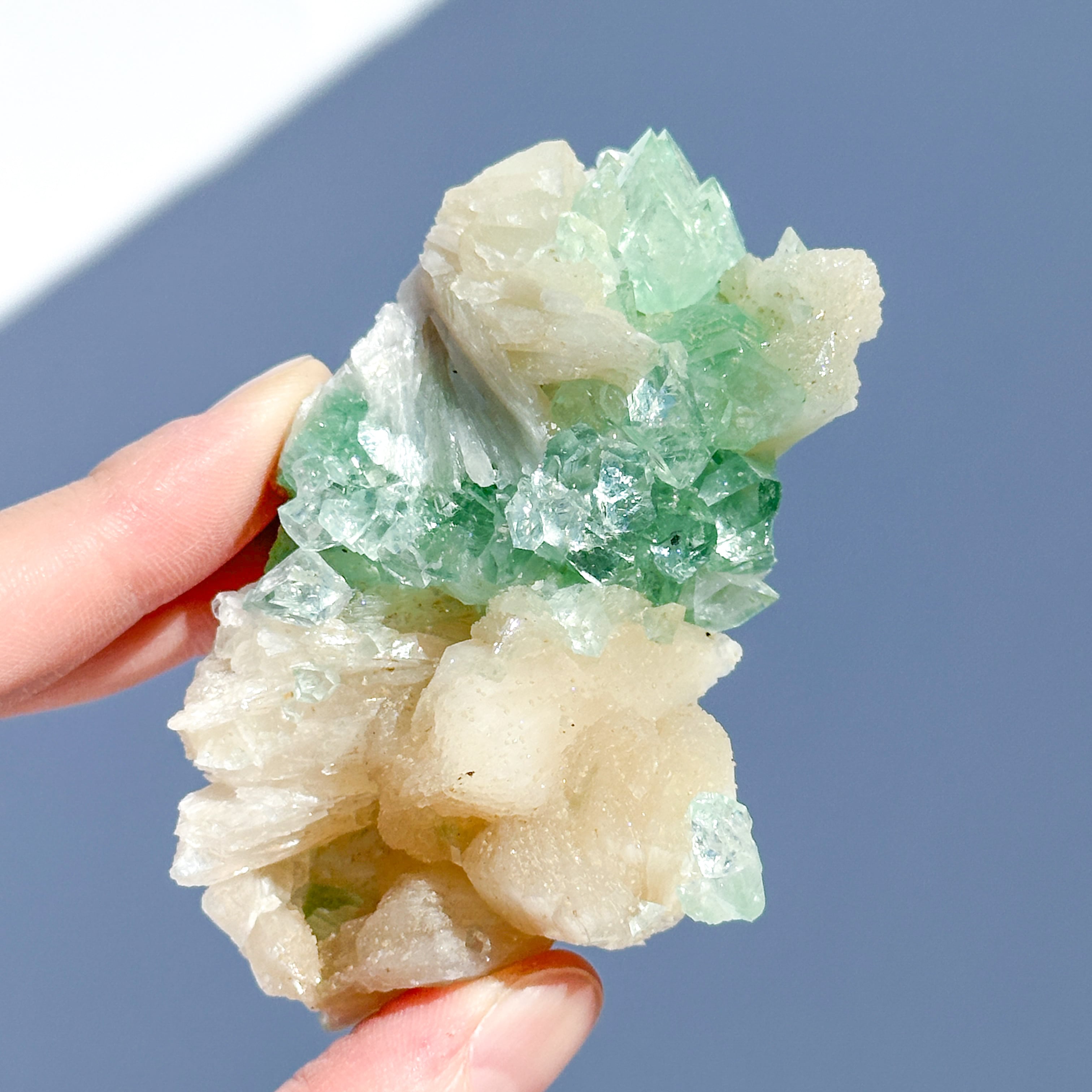 グリーンアポフィライト＆スティルバイト 78◇ Green Apophyllite