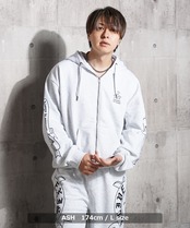 ◆CVC裏毛 袖ロゴ ZIPパーカー◆sb-g9461552n