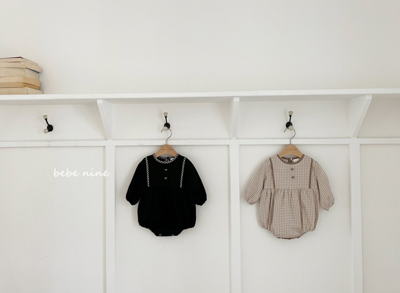 【bebe nine】ベビーアンバースーツ ベージュ 70〜90cm 240847 - 3