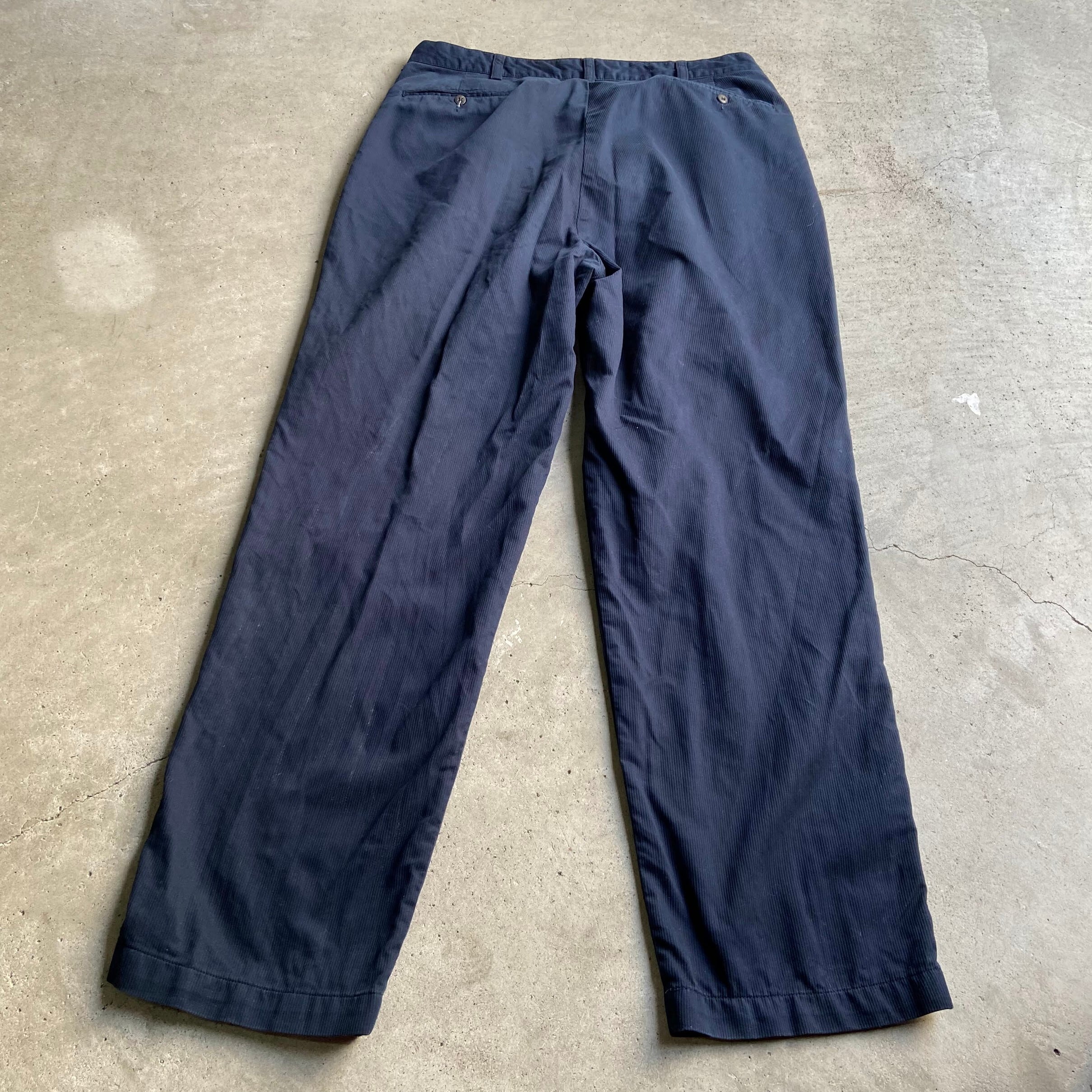 ラルフローレンコーデュロイパンツ2タックUSA製80s古着vintageネイビー 古着 90年代 ラルフローレン Ralph Lauren POLO by Ralph Lauren