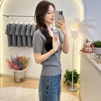 V-Neck Short-Sleeve Knit Cardigan
