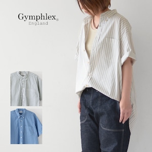 Gymphlex [ジムフレックス] M B.D. SHIRT S/S STRIPE [GY-B0157MUL] ボタンダウンシャツ 半袖・半袖シャツ・ストライプシャツ・コットンシャツ・MEN'S [2023SS]