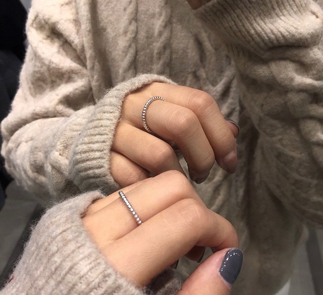 S925 dot plane ring (R101)