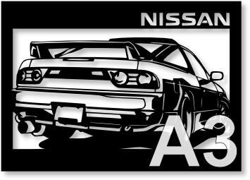 日産(NISSAN) 180SXの切り絵 【A3サイズ】[C3-006] | 切り紙屋