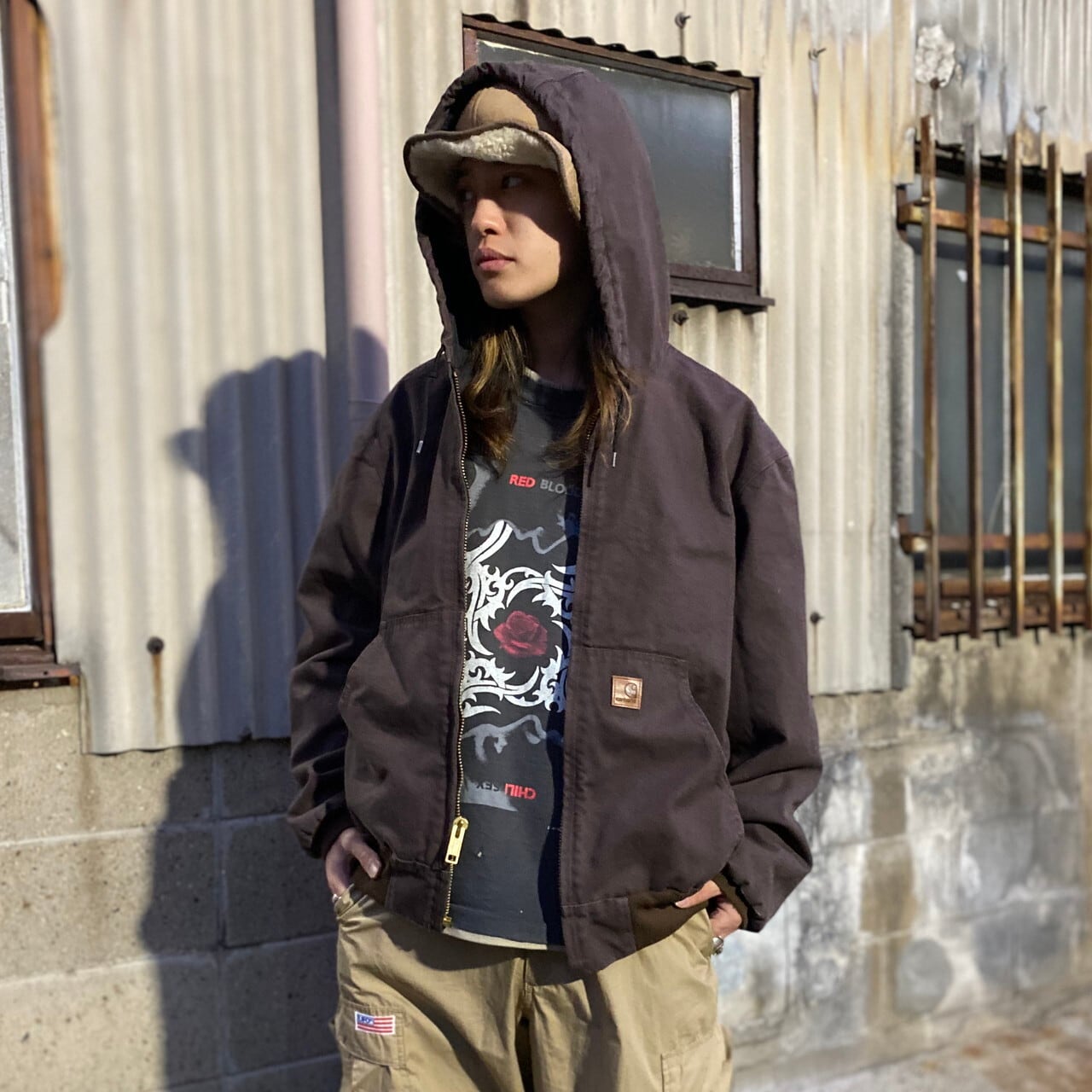 Carhartt キルティングライナー ダックコットン アクティブジャケット-